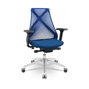 Cadeira Bix X+ Base Cromada - Tela Azul